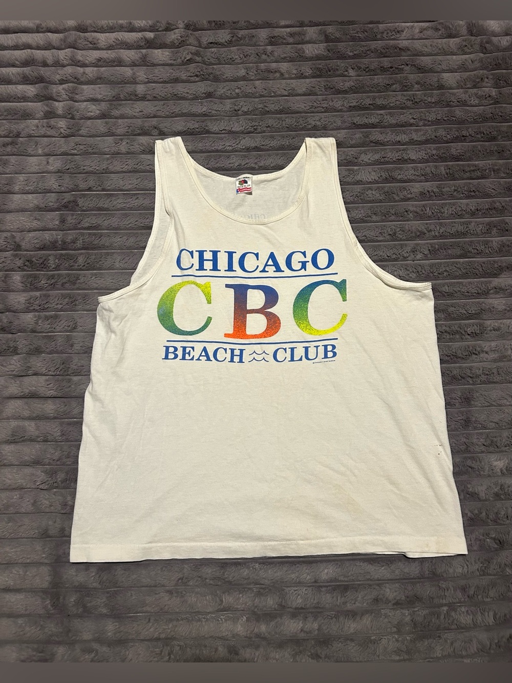Vintage 90’s Fruit Of the Loom "CHICAGO CBC BEACH CLUB" Sleeveless Tank Top